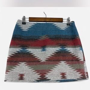 American Eagle Outfitters Aztec wool blend mini skirt size 6